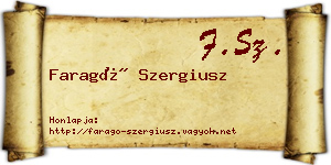 Faragó Szergiusz névjegykártya